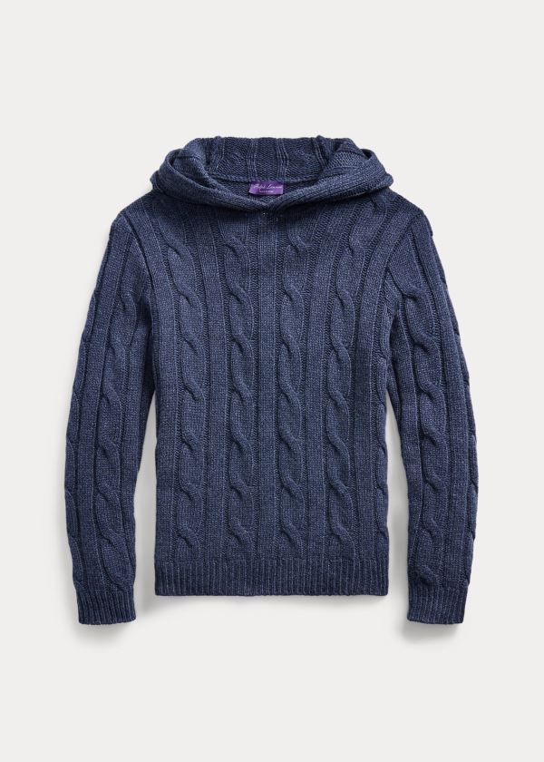 Ralph Lauren Cable-Knit Cashmere Hættetrøje Herre Danmark (LVPAQ1530)